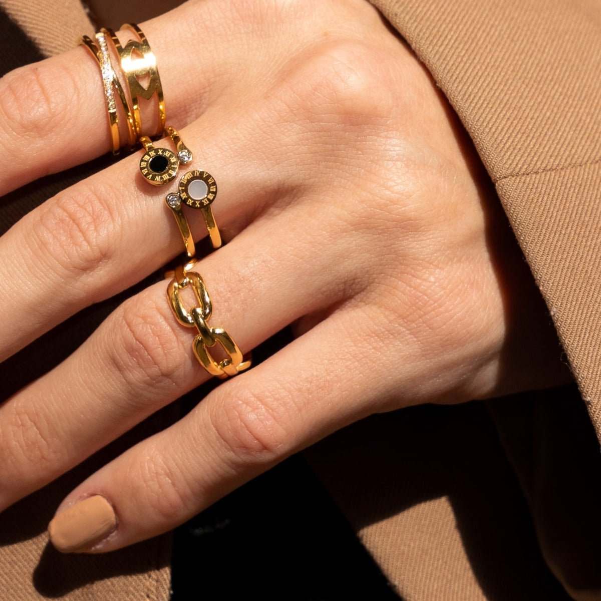 Ring Adjustable Link 18K Gold Plated