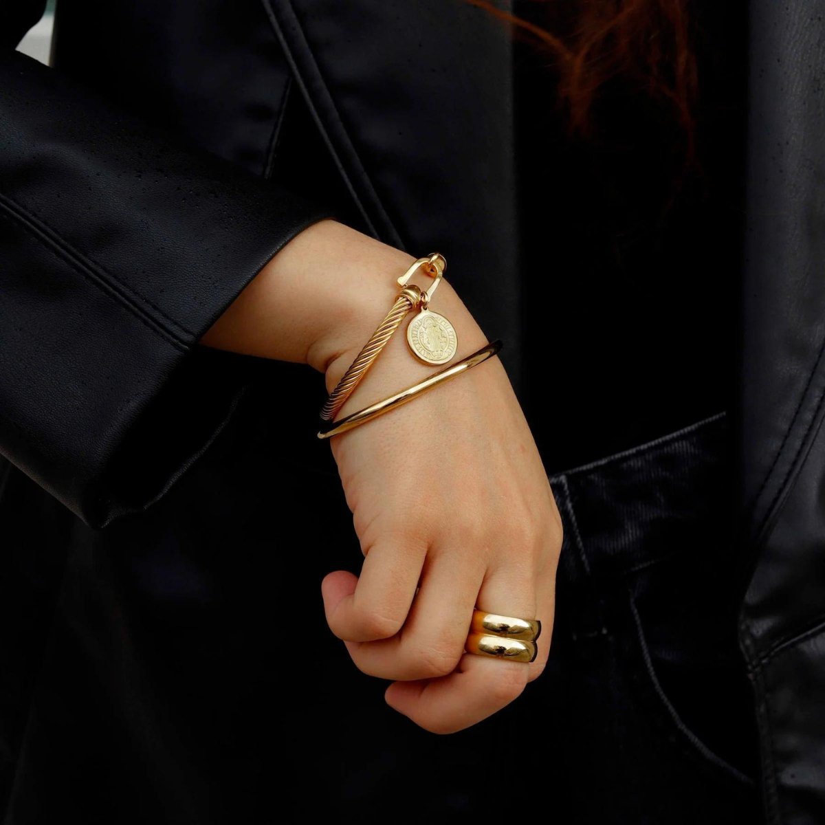 Ring Double Chunky 18K Gold Plated