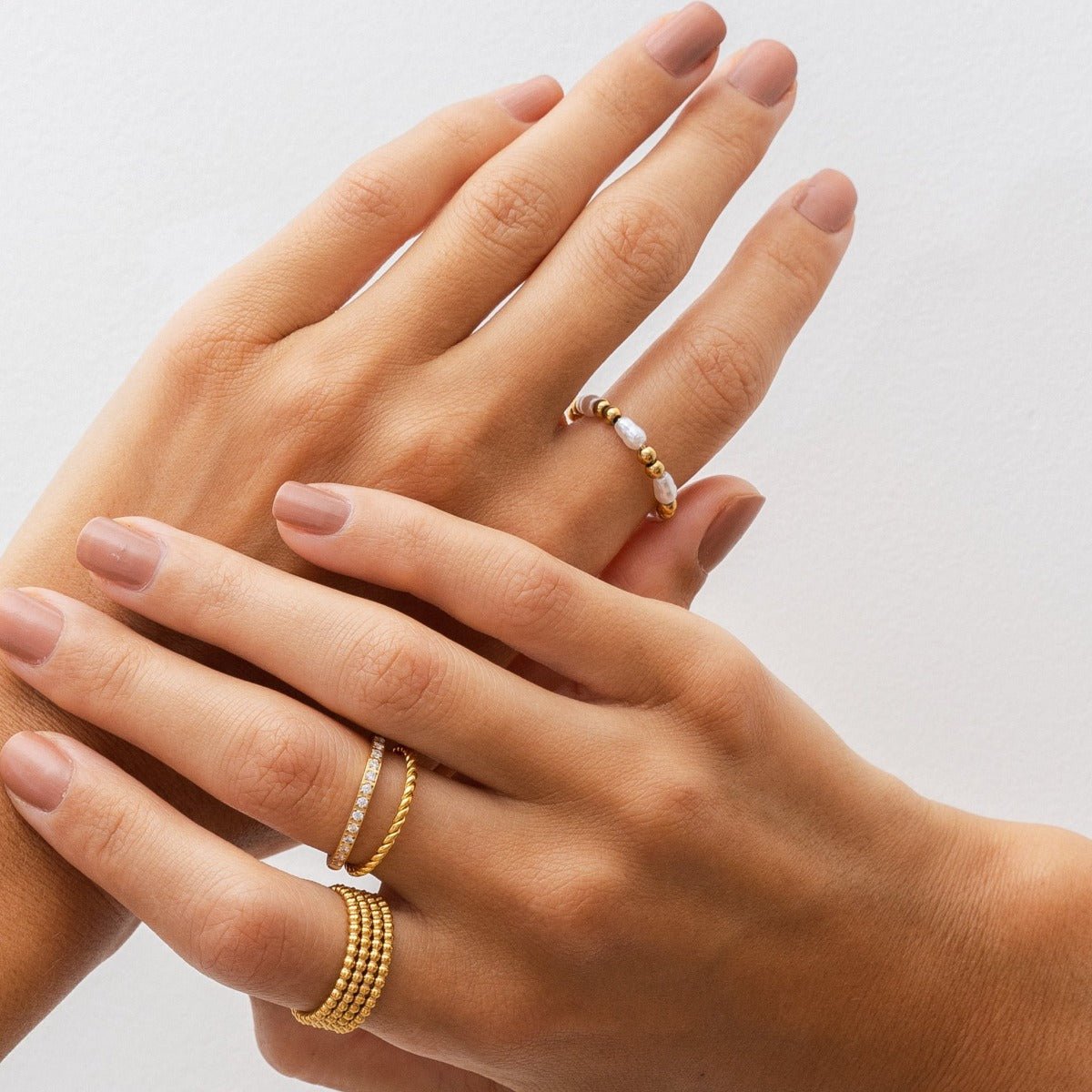 Ring Dress Pearl 18K Gold Plated