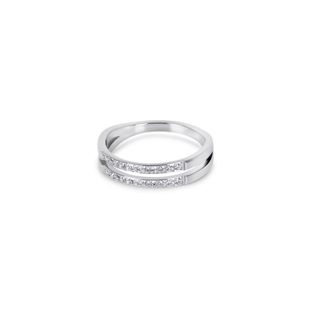 Double Diamond Ring - Silver