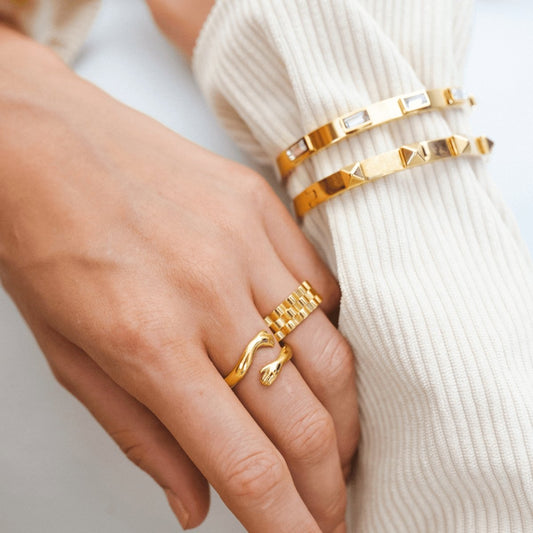 Navette Crystals Bracelet 18K Gold Plated