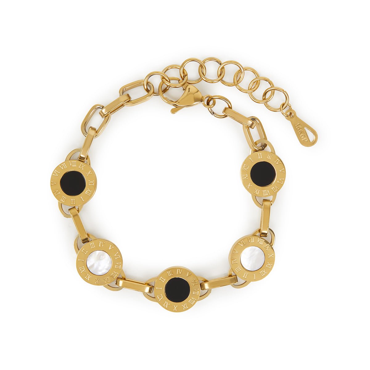 Onyx Milan Bracelet 18K Gold Plated