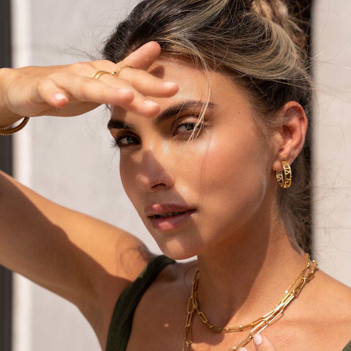 Numeral Hoop Earring 18K Gold Plated