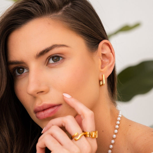 Earring Square Leonor Hoop 18K Gold Plated