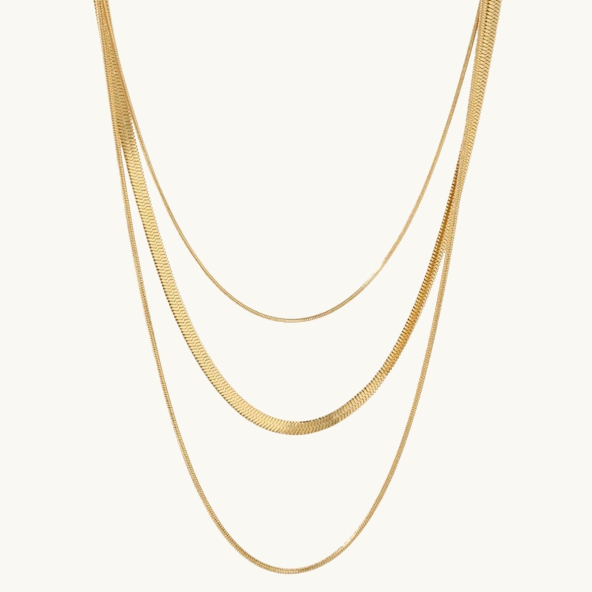 Necklace Celina Trio Layered Mesh 18K Gold Plated