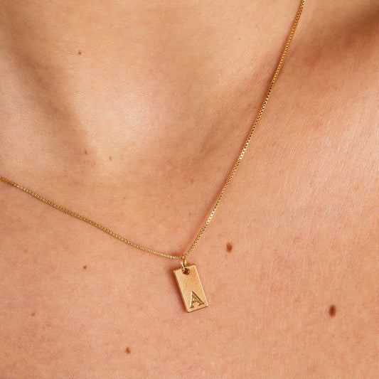 Necklace Letter Initial Minimal 18K Gold Plated