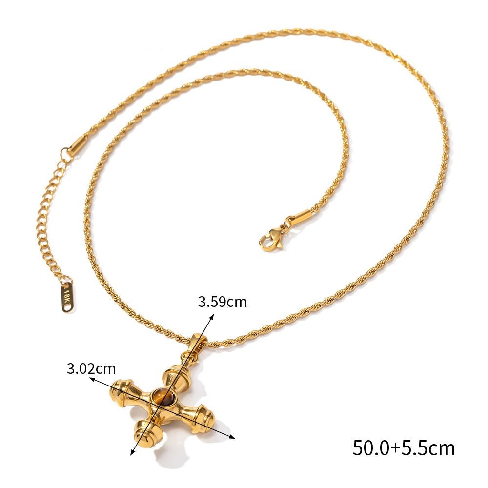 Tiger Eye Necklace 18K Gold Plated