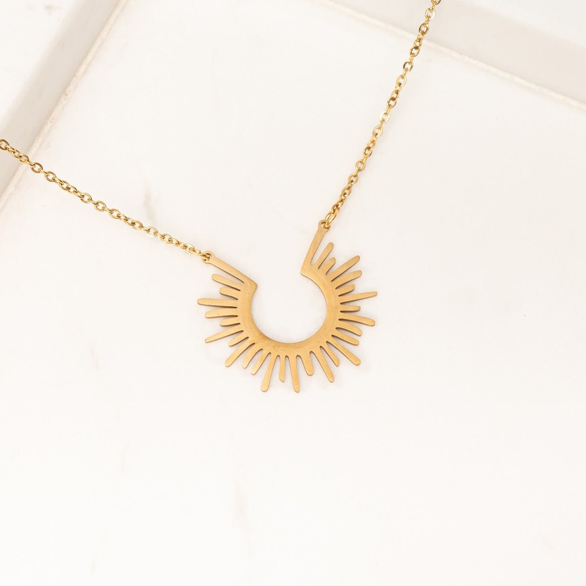 Necklace Spike Pendant 18K Gold Plated