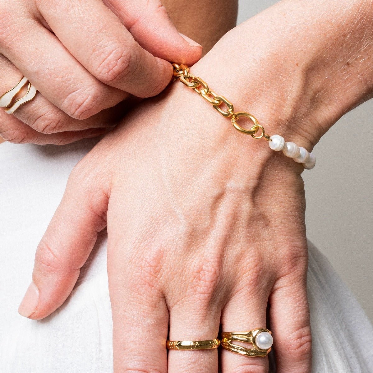 Mood Pearl Bracelet 18K Gold Plated
