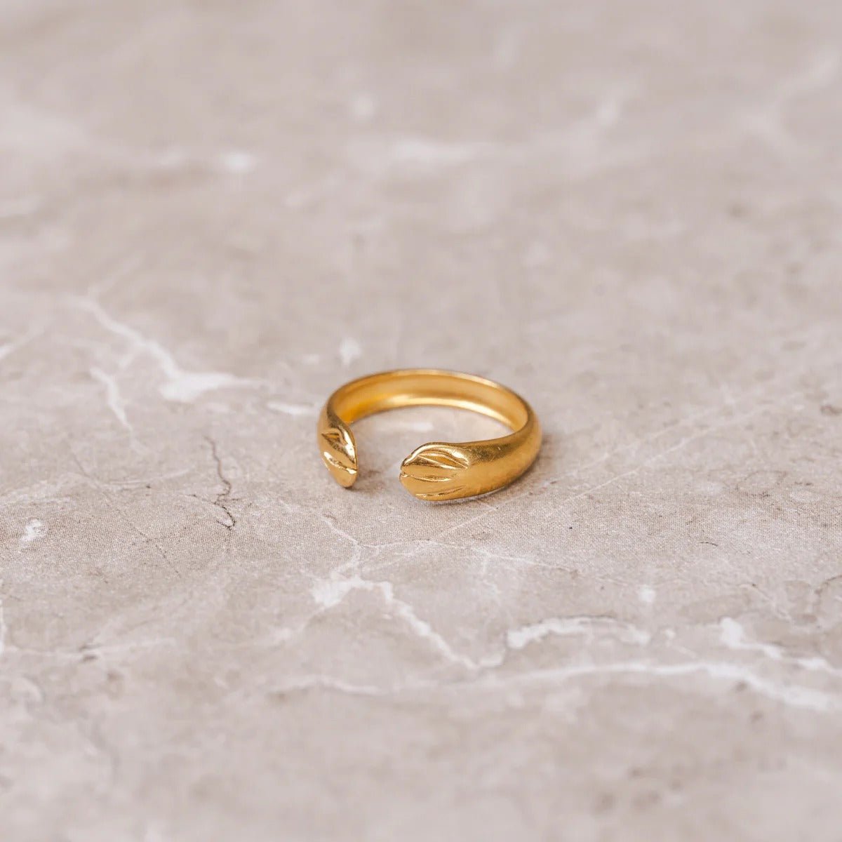 Adjustable Hug Ring 18K Gold Plated
