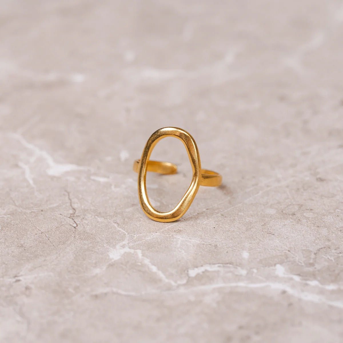 Abstract Organic Contour Ring 18K Gold Plated