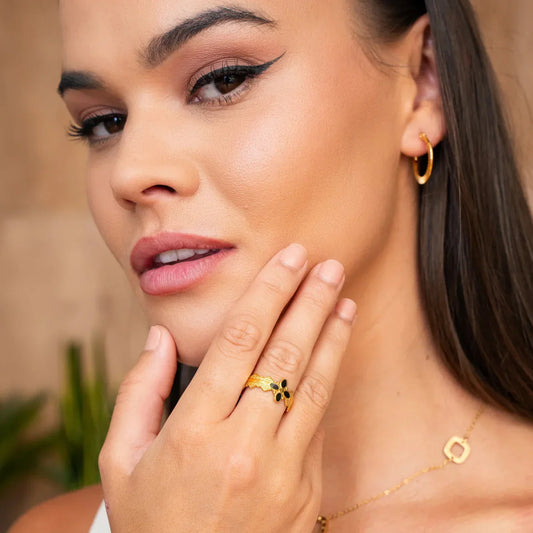 Ring Adjustable Blossom 18K Gold Plated