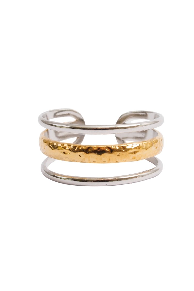 Ring Aura Adjustable with Mixed Gold and Silver Finish