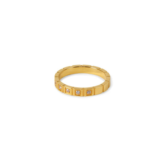 Ring Stone Blocks 18K Gold Plated