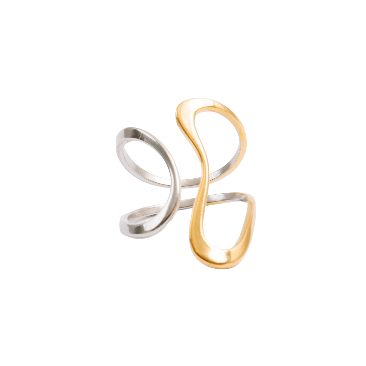 Ring Contorno Adjustable with Mixed Gold and Silver Finish