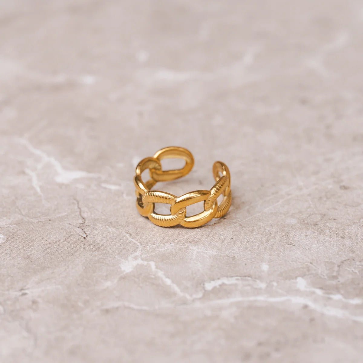 Ring Chain Bold Adjustable 18K Gold Plated