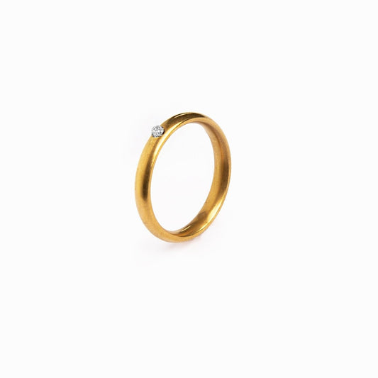 Ring Solitaire Crystal 18K Gold Plated