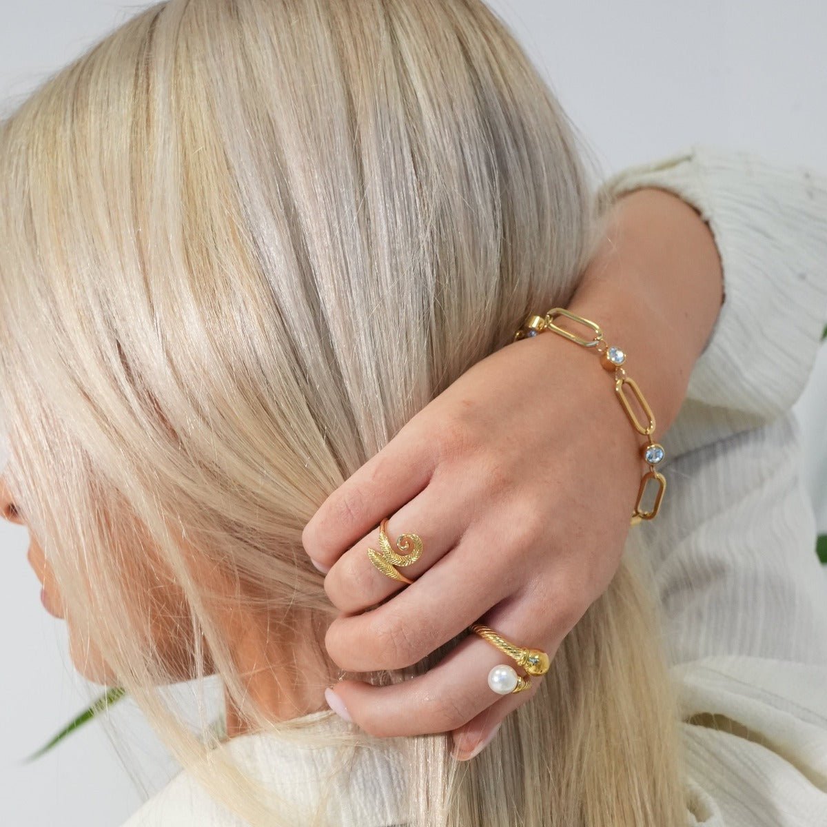 Ring Elegance Pearl 18K Gold Plated