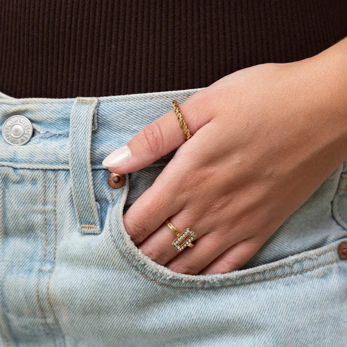 18K Gold Plated Spiral Ring
