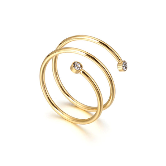 Ring Spiral Fine 18K Gold Plated