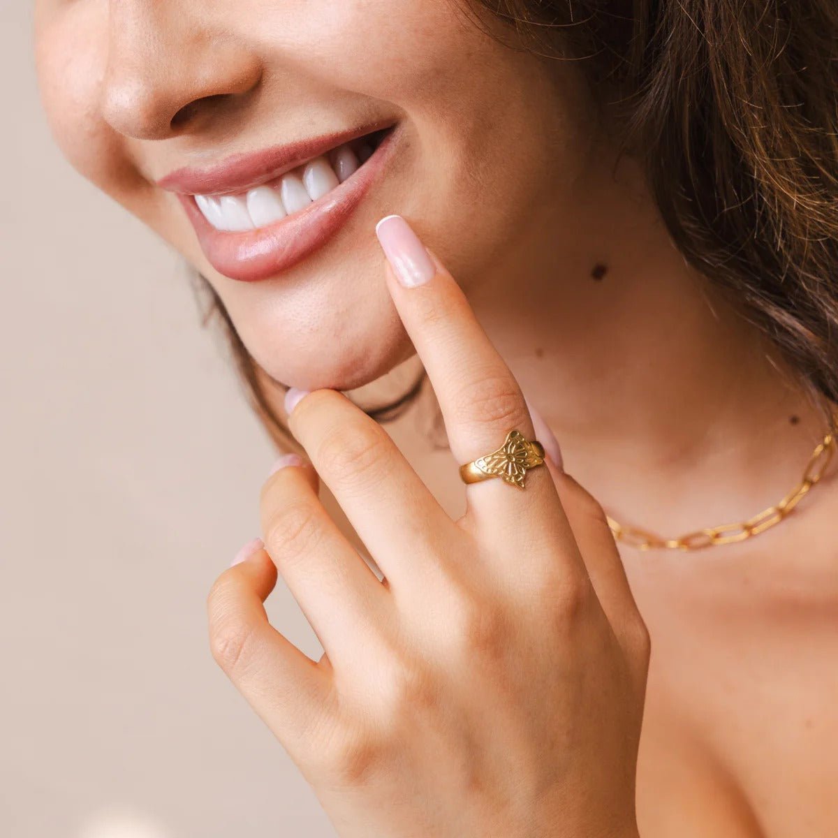 Ring Flora Adjustable 18K Gold Plated