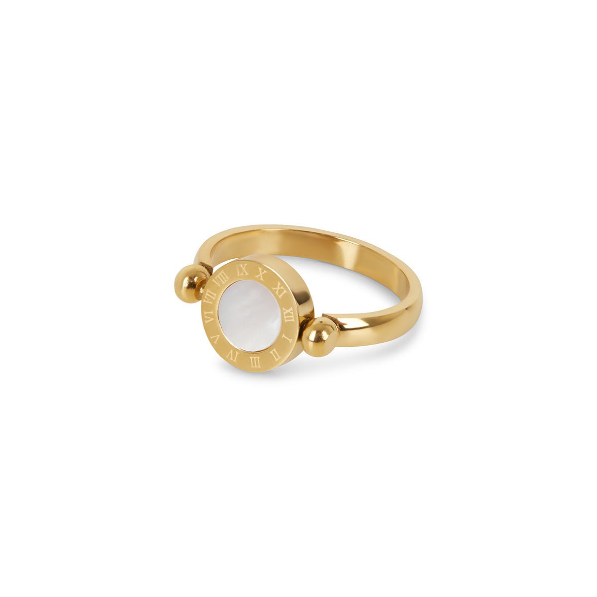 Ring Spinning Roman Numeral 18K Gold Plated
