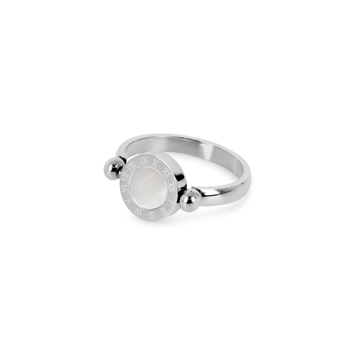 Roman Numeral Spinning Ring - Silver