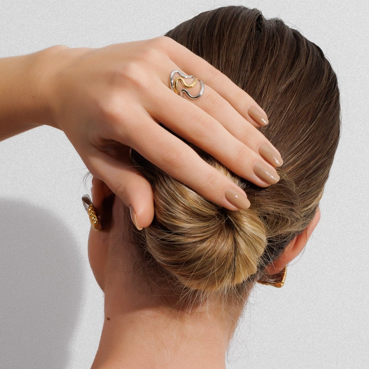 Ring Harmonia Dual Adjustable with Mixed Gold and Silver Finish
