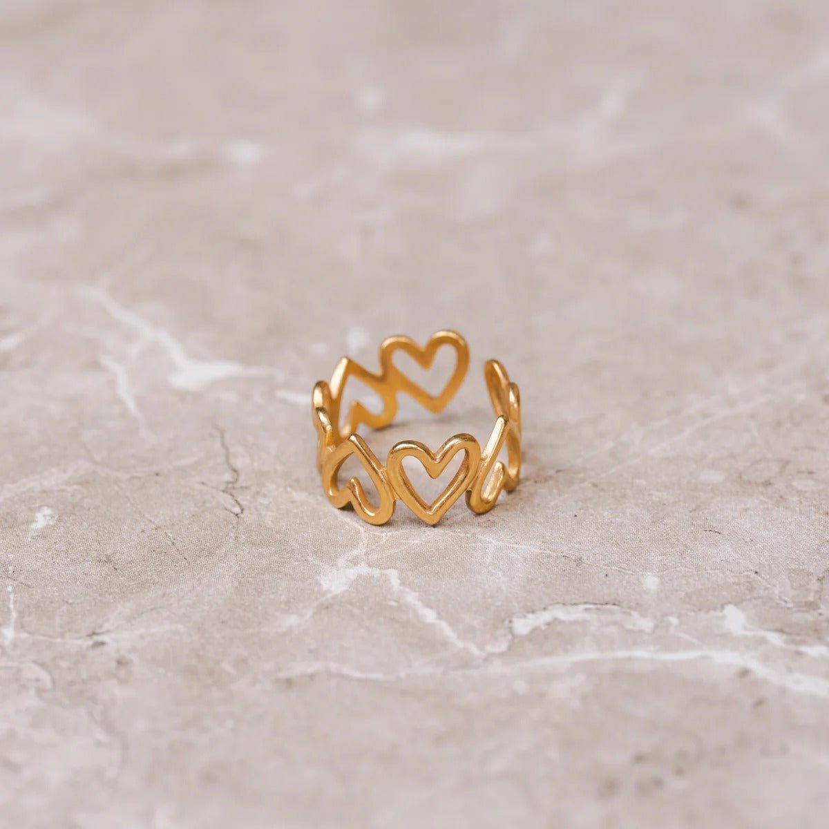 Ring Love Hollow Adjustable 18K Gold Plated
