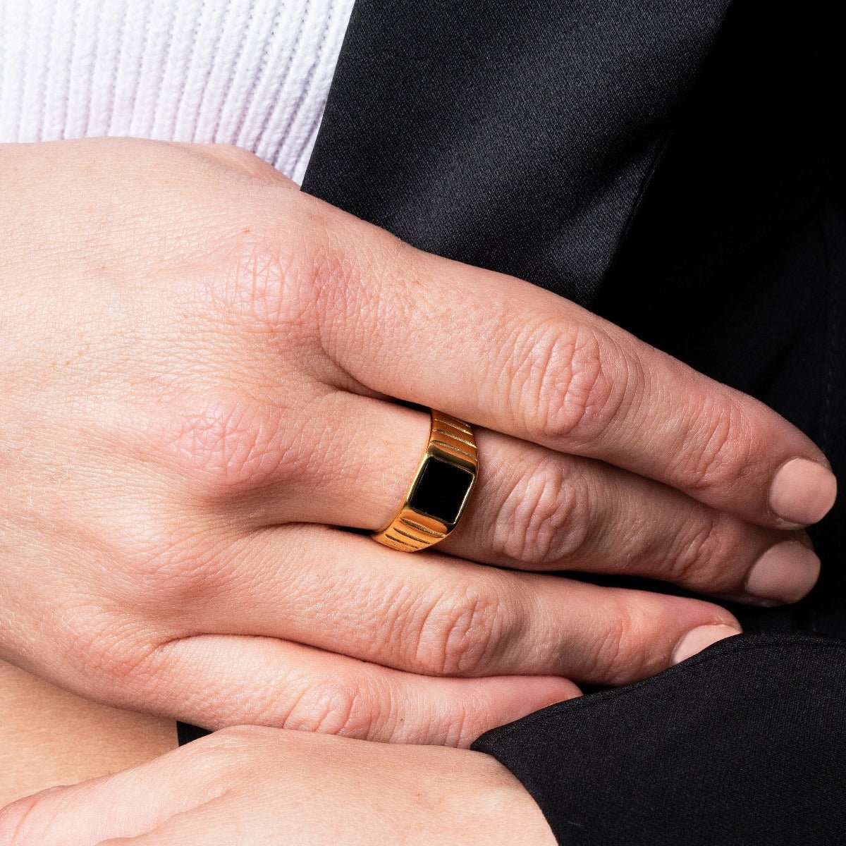 Ring Noir 18K Gold Plated