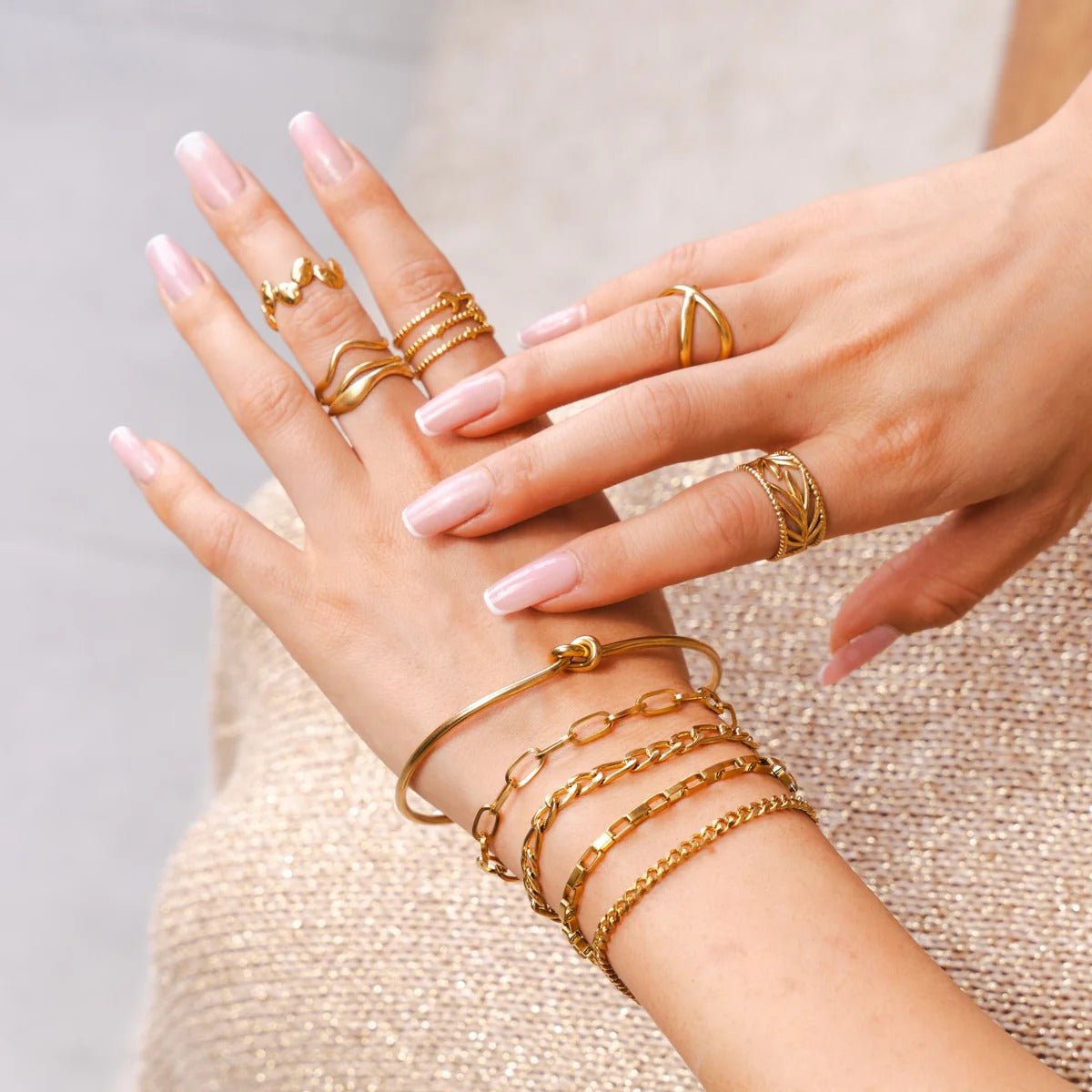 Ring Ondas Adjustable 18K Gold Plated