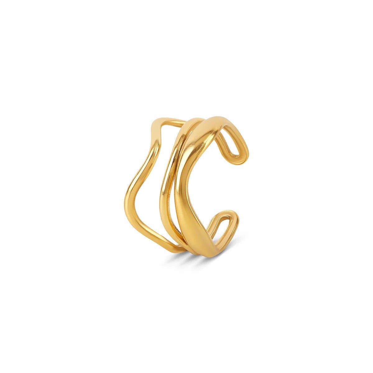 Ring Ondas Adjustable 18K Gold Plated
