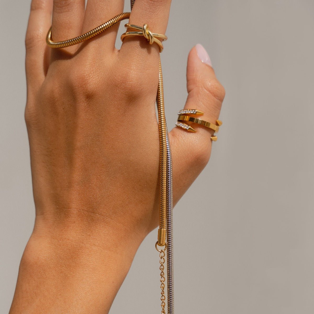 Ring Nail Tips 18K Gold Plated