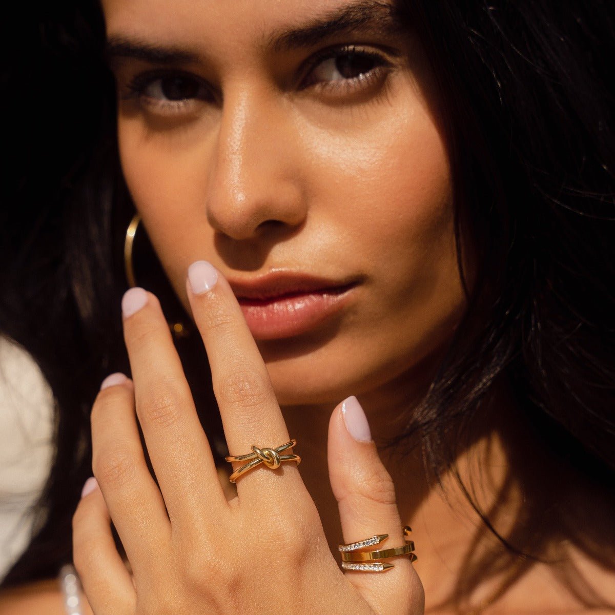 Ring Nail Tips 18K Gold Plated