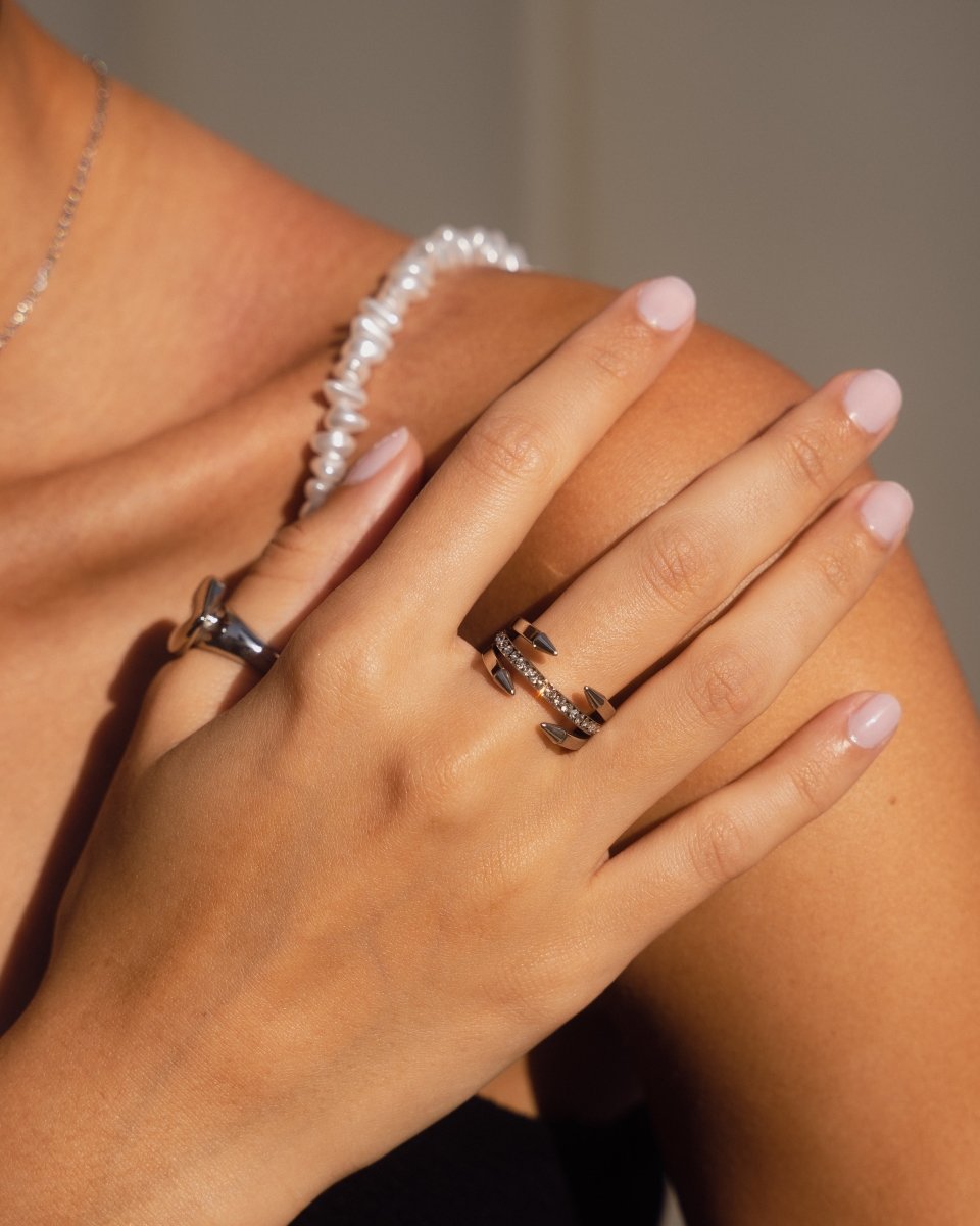 Ring Nail Tips - Silver