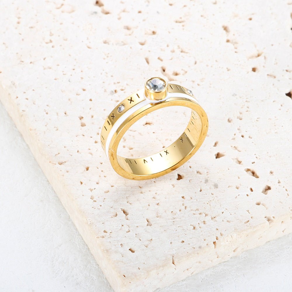 Ring Rainha Crystal Stone 18K Gold Plated