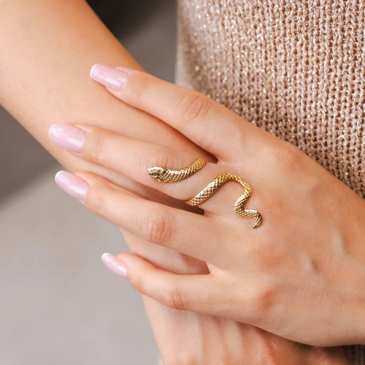 Ring Serpent Adjustable 18K Gold Plated