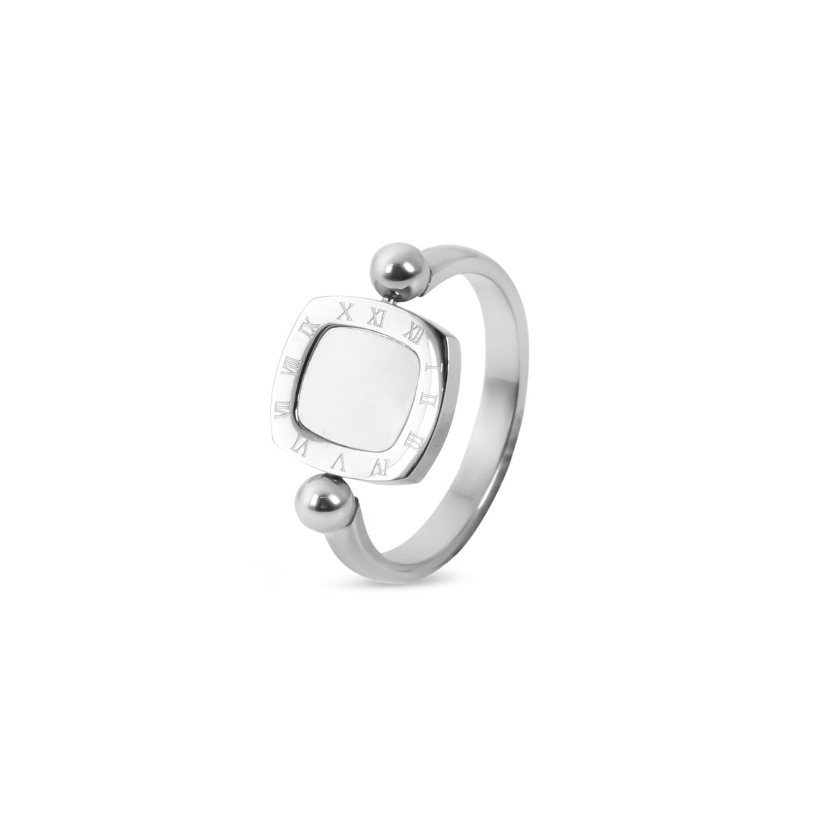 Ring Square Charm Spinning - Silver