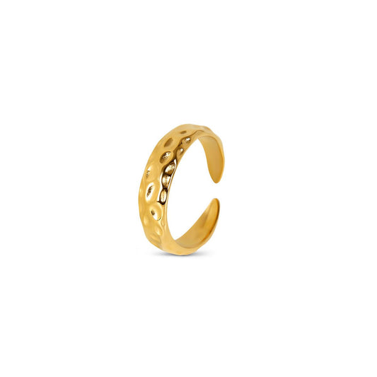 Ring Texture Lunar 18K Gold Plated