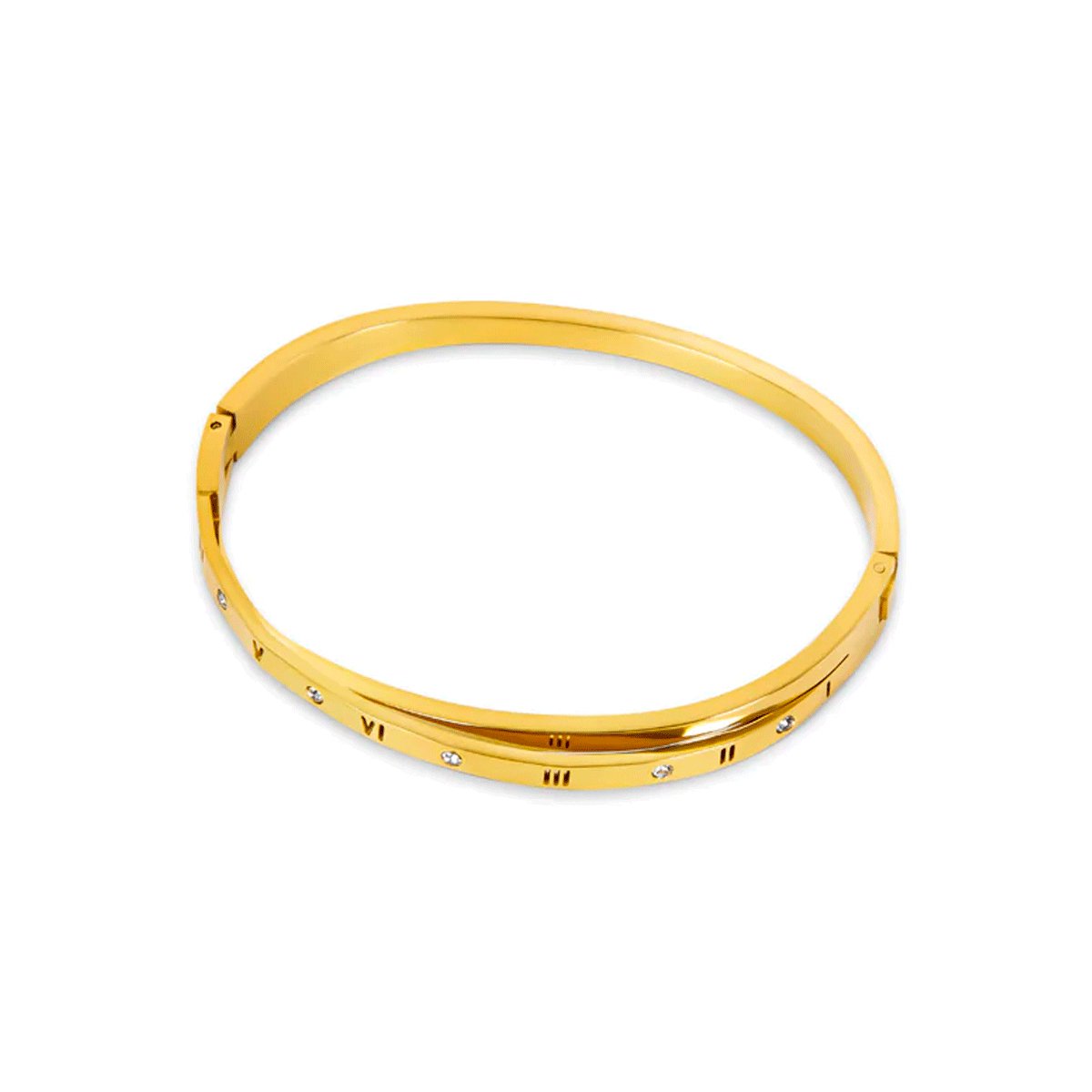 Intertwined Roman Numerals Bracelet 18K Gold Plated