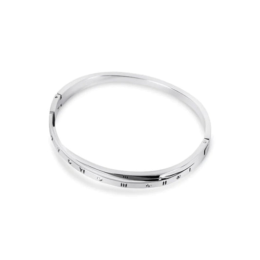 Intertwined Roman Numerals Bracelet - Silver