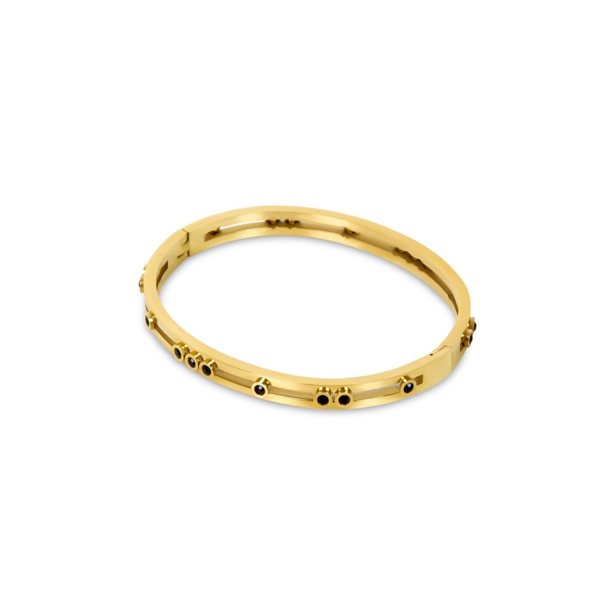Bracelet Black Studs 18K Gold Plated