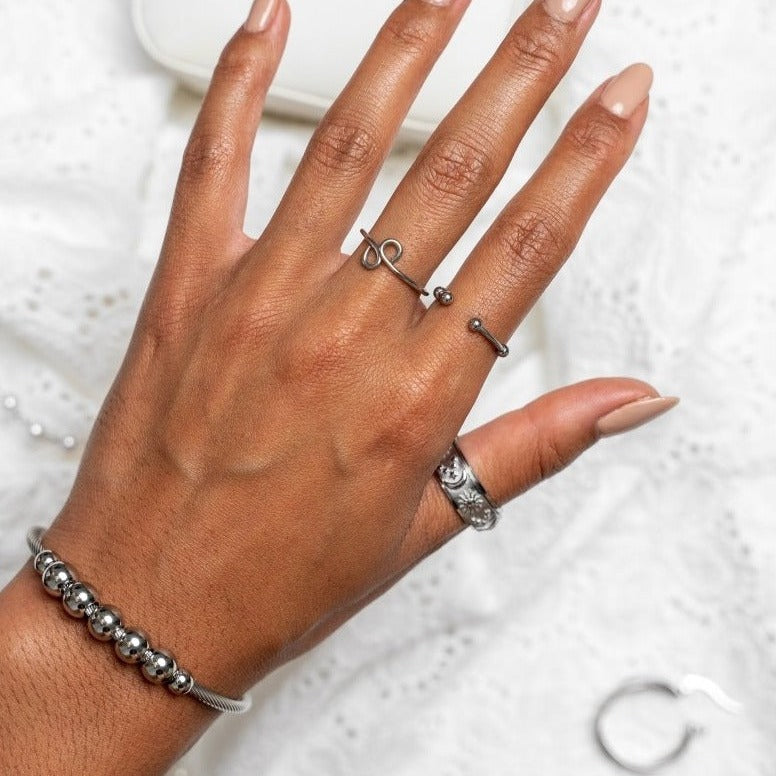 Adjustable Spheres Anti-stress Bracelet - Silver
