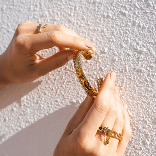 Leaves Gold Bracelet 18K Gold Plated