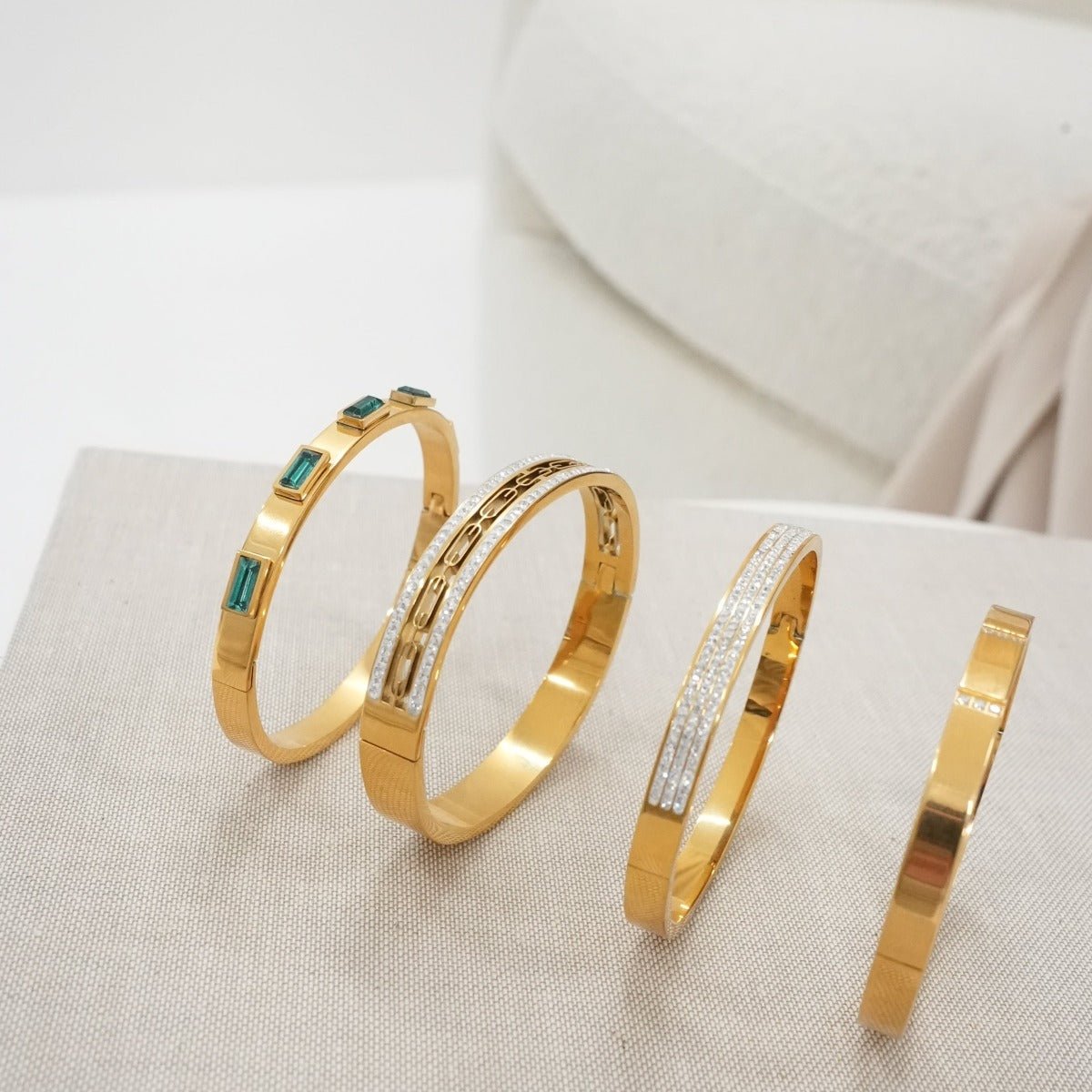 Ivy Stone Crystals Bracelet 18K Gold Plated