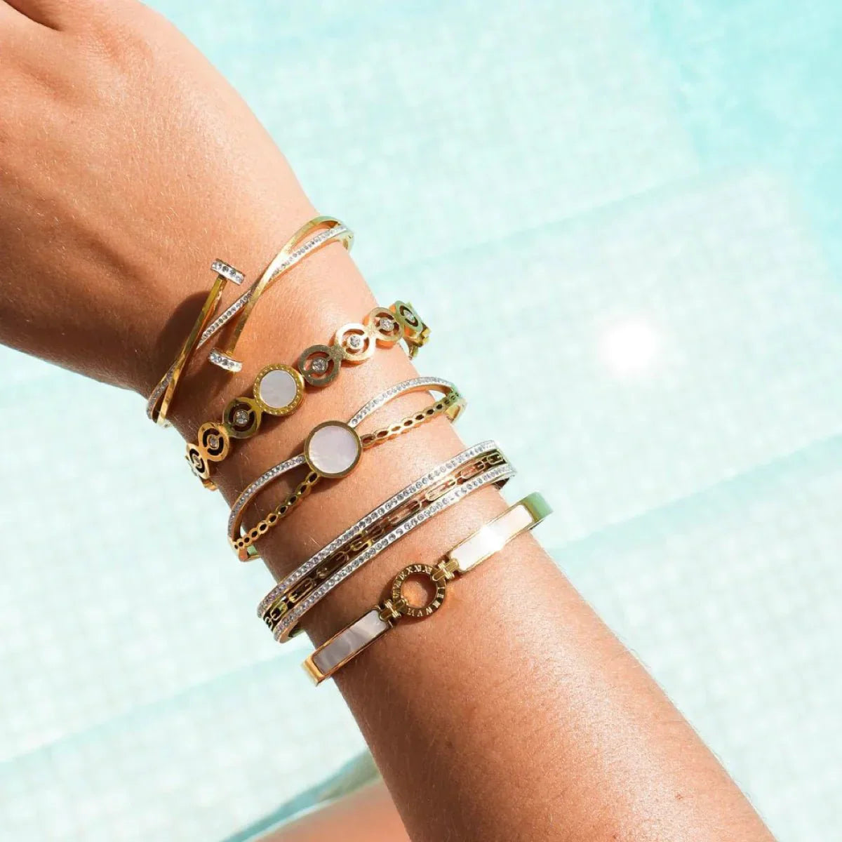 Olivia Zirconia Stone 18K Gold Plated Bracelet
