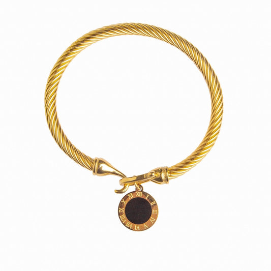 Onyx Pendant Bracelet 18K Gold Plated
