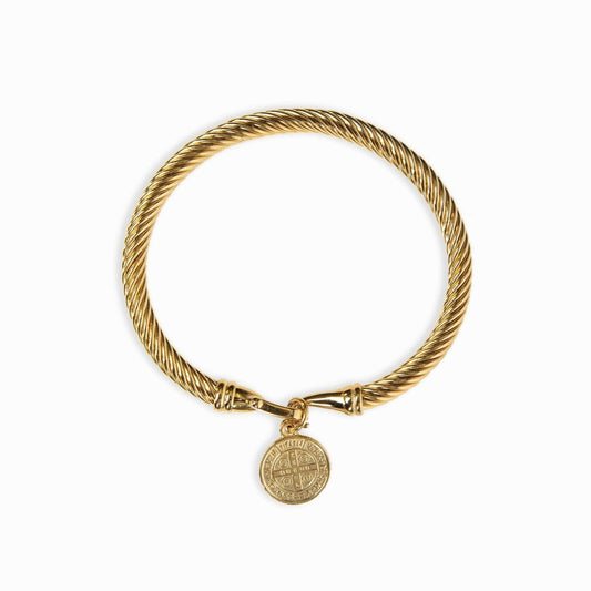 Saint Benedict Pendant Bracelet 18K Gold Plated