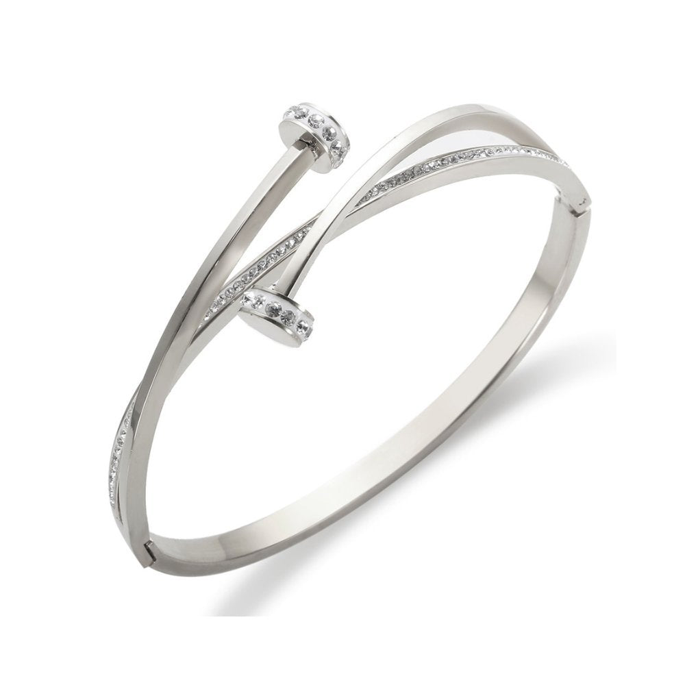 Zirconia Nail Bracelet - Silver