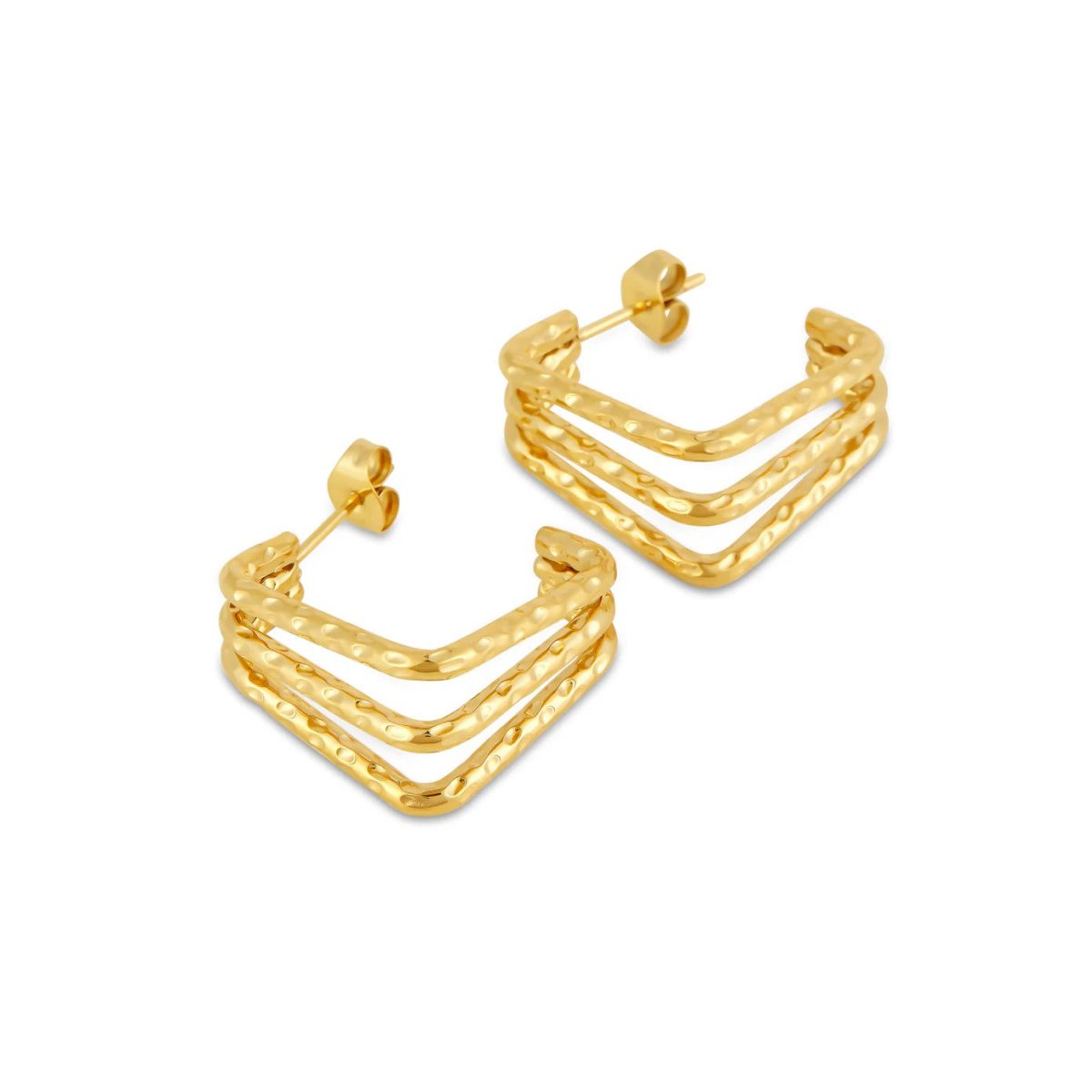 Earring Amelie Triple Divisions 18K Gold Plated